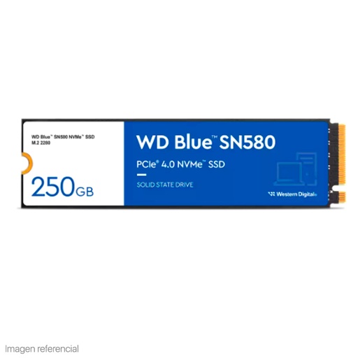 [ssdwds250g3b0e] Unidad de estado solido Western Digital Blue SN580 NVMe 250GB M.2 2280 PCIe Gen4 NVMe 1.4b
