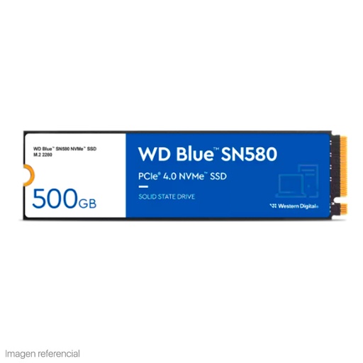 [ssdwds500g3b0e] Unidad de estado solido Western Digital Blue SN580 NVMe 500GB M.2 2280 PCIe Gen4 NVMe 1.4b