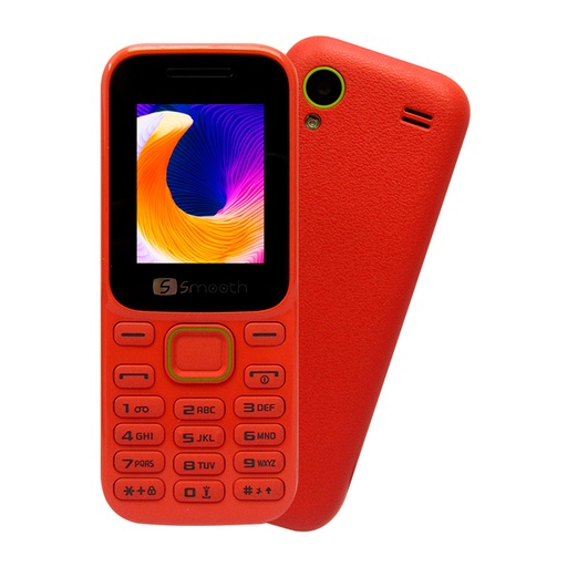 [tcsmoospmin2red] Teléfono Celular Básico Smooth Snap Mini 2, 1.8", 2G, Dual SIM, Radio FM, Desbloqueado.