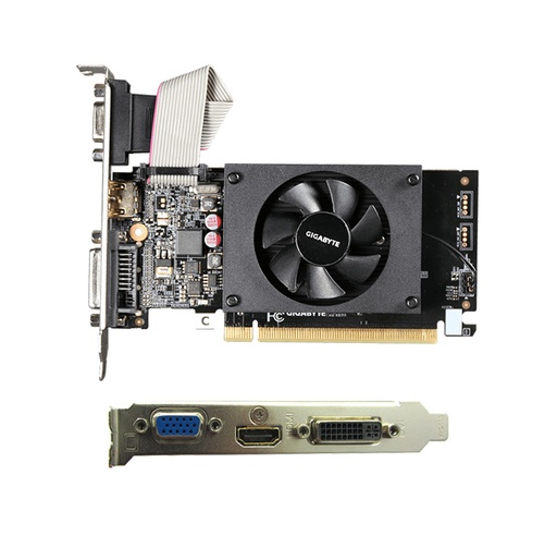 [vd2pcgbgt710fd3] Tarjeta de video GIGABYTE NVIDIA GeForce GT 710, 2GB DDR3 64-bit, HDMI/DVI/VGA, PCI-E 2.0.