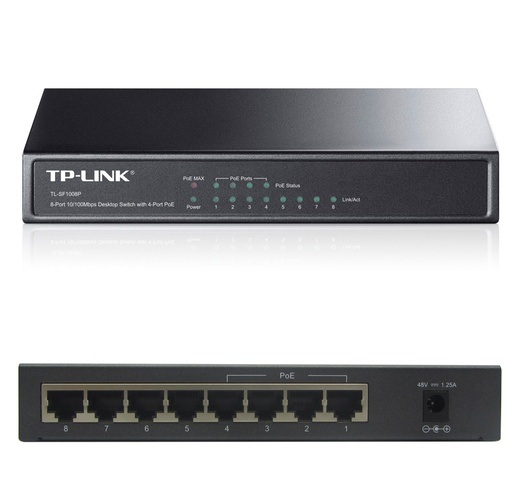 [nwtlsg1008p] Switch TP-Link TL-SG1008P, 8 Puertos GbE (4 Puertos PoE : IEEE 802.3af).