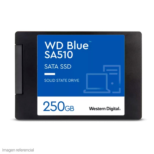 [ssdwds250g3b0a] Unidad en estado solido Western Digital Blue SA510, 250GB, SATA 6Gb/s, 2.5", 7mm.