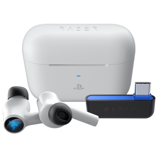 AUDIFONO C/MICROF. RAZER HAMMERHEAD HYPERSPEED WIRELESS USB-C / BT MULTI-PLATFORM ED.PS5 CHROMA WHITE