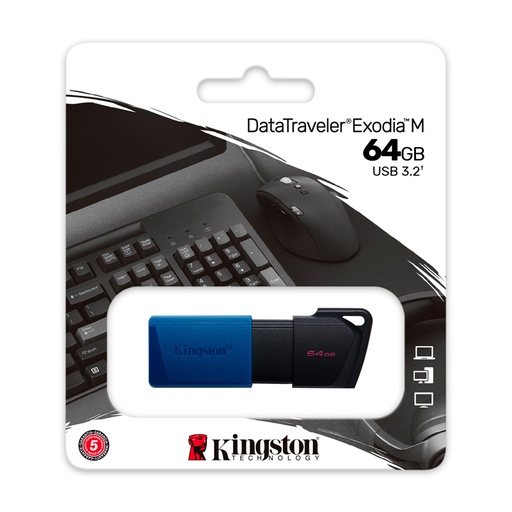 [EXODIANH] Memoria Flash USB Kingston DataTraveler Exodia M, 64GB, USB 3.2 Gen 1, Azul