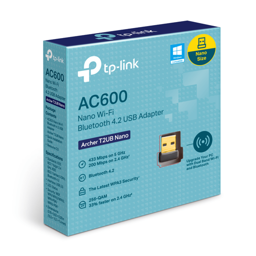 Archer T2UB Nano. AC600 Nano Wi-Fi Bluetooth 4.2 USB Adapter