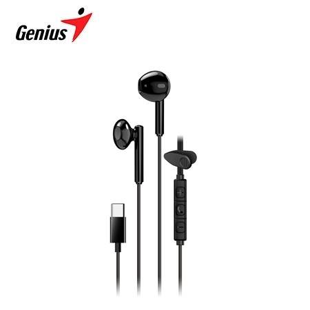 AUDIFONO C/MICROF. GENIUS HS-M366 IN-EAR USB-C 14.2MM CLIP GIRATORIO BLACK (31710033400)