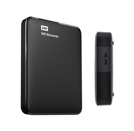 [hde02twdbu6y2bk] Disco duro externo Western Digital Elements Portable, 2 TB, USB 3.0, negro.