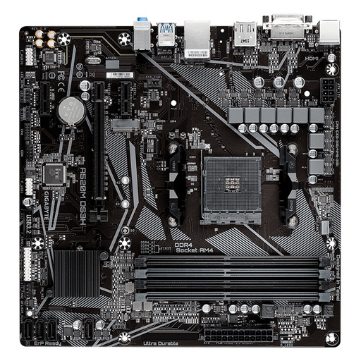 [mbgba520mds3h] Motherboard Gigabyte A520M DS3H (rev. 1.0), AM4, DDR4, HDMI, DVI-D, DP, HD Audio.
