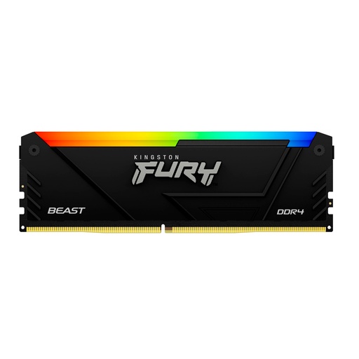 [me16kf436c18bb2] Memoria Kingston Fury Beast RGB BLACK, 16GB, DDR4, 3600 MHz, PC4-28800, CL18, 1.35V.