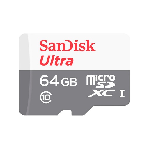 [me64gbsdsqunr] Memoria Flash SanDisk Ultra microSDHC, UHS-I, Class10, 64GB, incluye adaptador SD.